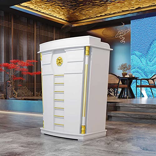 Luxury Wood Podium with Wide Reading Surface - Heavy Duty (White)