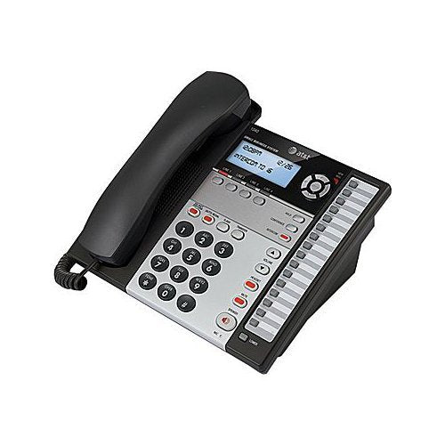 AT&T 1040 4-Line Corded Phone System with Speakerphone, 1 Handset, Answering Machine - Black/Silver (Renewed)