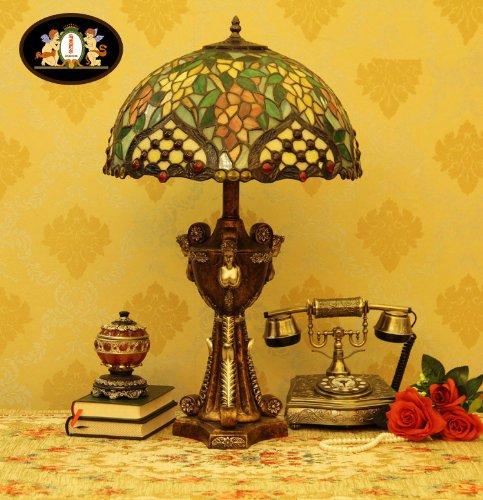 Tiffany Europaische retro style hand-painted stained glass table lamp