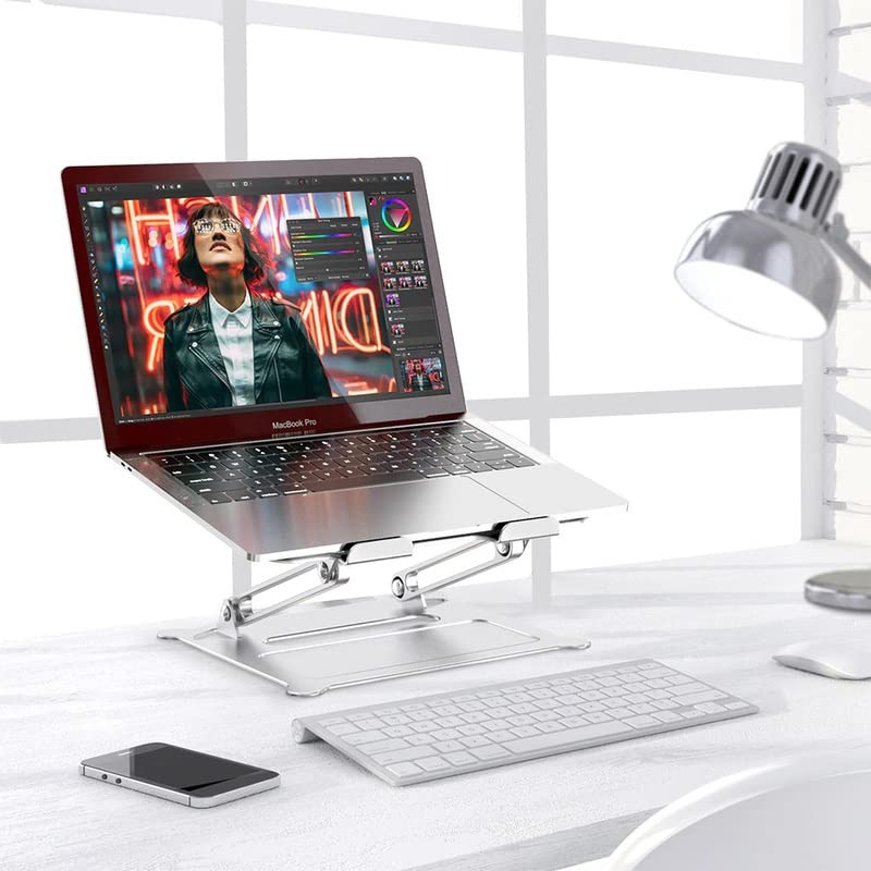 HNTHY Portable Foldable Laptop Stand Lifting Aluminum Alloy Notebook Computer Stand Universal Adjustable Storage Cooling Holder Stand