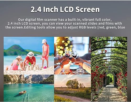 COYEUX Slide Scanner, 22MP Digital Film Converter - USB Output, Convert Color & B&W 35mm, 110Film Negatives Slides/Photo/Document/Business Card to JPEG