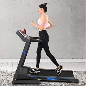 GYMAX Folding Treadmill, Electric Motorized Running/Walking Machine with LCD Display, Heavy Duty Exercise Machine for Home/Gym