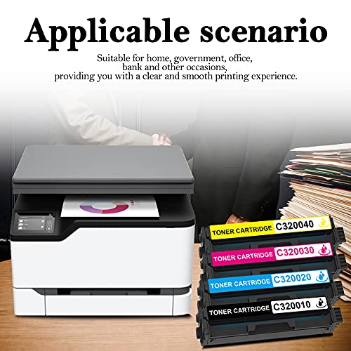 2 Pack Black High Yield C320010 Toner Cartridge Compatible Replacement for Lexmark C3224dw C3326dw MC3224dwe MC3224adwe MC3326adwe Printer