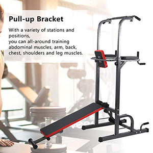 YunsHanSJ Multifunction Power Tower with Sit Up Bench, Workout Equipment has 6 Adjustable Height, Home Gym Exercise Tower Stand, Strength Training Equipment for Home & Gym