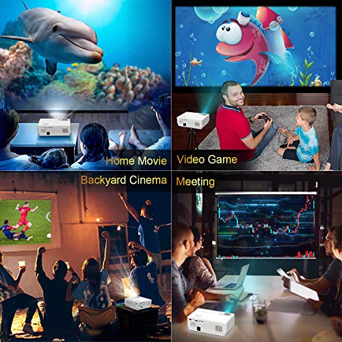 Projector, WiMiUS Upgraded 6500 Lumens Projector Native 1080P 60Hz Full HD Projector Support 4K 300" Display Works with Fire TV Stick, PC, PS4, Samrtphones for Home Theater