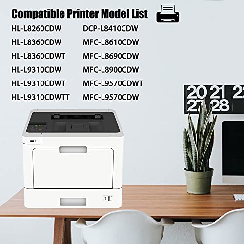 4 Pack 1BK+1C+1M+1Y TN433 TN-433 Compatible Toner Cartridge Replacement for Brother MFC-L8610CDW L8690CDW HL-L8260CDW L8360CDW Printer Ink Cartridge [High Yield].