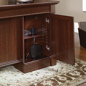 Sauder 412902 Palladia Executive Desk, L: 65.12" x W: 29.53" x H: 29.61", Select Cherry finish