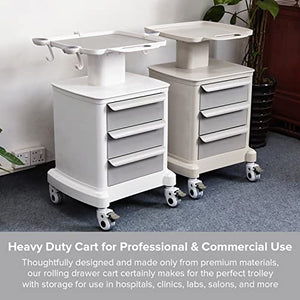 Primo Supply Professional-Grade 3-Drawer Utility Cart on Wheels - Mobile Storage Cart