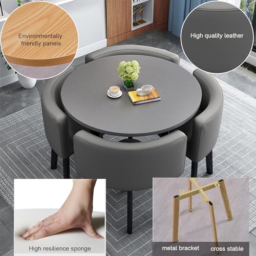 YUZES Modern Office Reception Table & Chair Set - Black