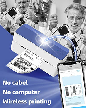 Bluetooth Thermal Label Printer - Wireless Label Printer, Shipping Label Printer Support iPhone, iPad, Android, High Speed Printing, Work with Ebay, Amazon, Etsy, Canva, USPS, UPS