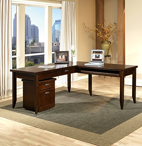 kathy ireland Home by Martin Tribeca Loft Cherry L-Shaped Writing Desk