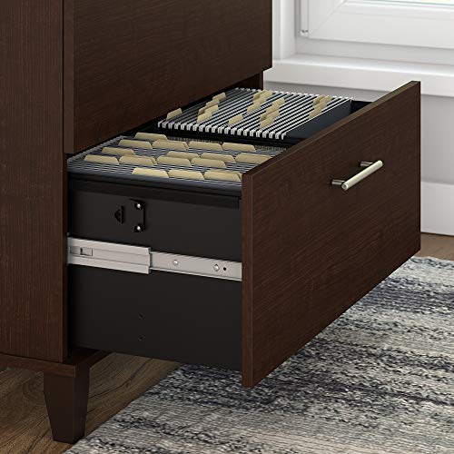 Bush Furniture Somerset 2 Drawer Lateral File Cabinet in Mocha Cherry | Home Office Document Storage