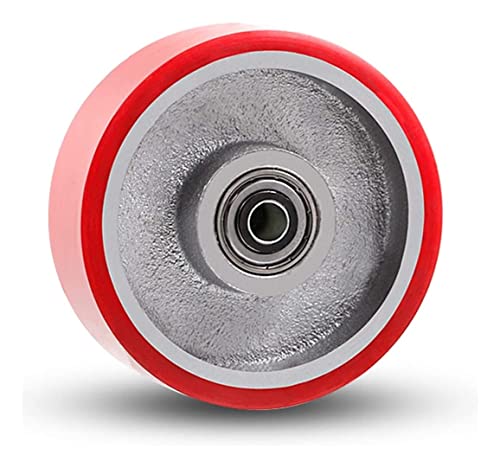 ROLTIN Office Castors Heavy Duty Industrial Plate Castors Wheels Swivel Caster - 4 Pack Universal Replacement Wheel with Brake - Iron Core Polyurethane PU Casters for Carts, Furniture, Workbench