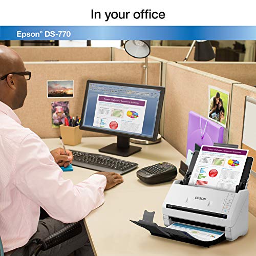 Epson DS-770 Document Scanner: 45 ppm, Twain & ISIS Drivers, 3-Year Warranty with Next Business Day Replacement