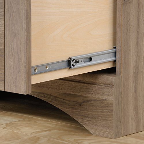 Sauder 415109 Harbor View Computer Desk with Hutch, L: 62.21" x W: 23.50" x H: 57.36", Salt Oak finish