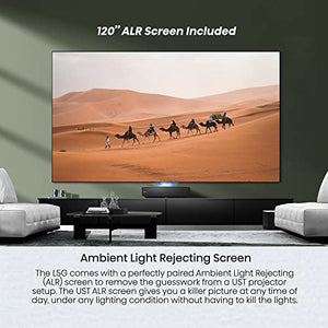 Hisense 120L5G-CINE120A 4K UHD Laser TV with Ultra Short Throw Projector, 120" ALR Screen, Android TV, HDR10, Dolby Atmos, Alexa, Google Assistant