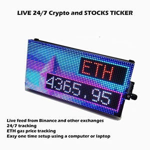 Bitcoin Ticker - Crypto Ticker - Stocks Ticker - Bitcoin prices live - Cryptocurrency price tracker - BTC ETH DOGE and more