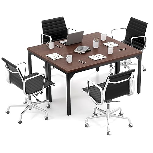 COSTWAY 4.5FT Conference Table Set of 2 - Heavy Duty Steel Frame - Modern Computer Desk