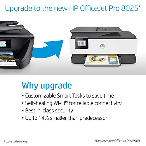 HP OfficeJet Pro 6968 All-in-One Wireless Printer, HP Instant Ink or Amazon Dash replenishment ready (T0F28A)