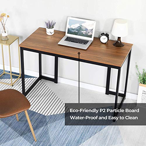 GreenForest Large L Shaped Desk and Computer Desk Bundle, Industrial Gaming Writing Desk Wrokstation Home Office Furniture Set, Walnut