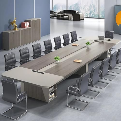 KAGUYASU Contemporary Large Conference Table Set: Office Desk and Chair Combo for Meeting Rooms (D236.22*W59.06*H29.53 inches Table + 22 Chairs)
