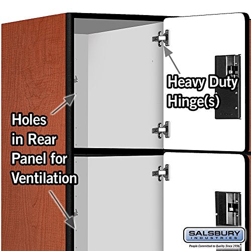Salsbury Industries Cherry 4-Tier Extra Designer Wood Locker - 6ft H x 24in D
