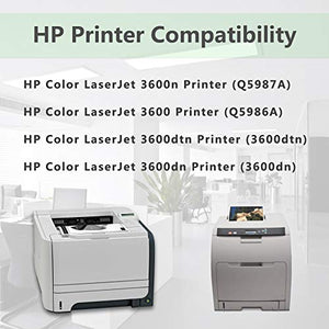 5 Pack (2BK+1C+1M+1Y) 501A | Q6470A & 502A | Q6471A Q6472A Q6473A Remanufactured Toner Cartridge Replacement for HP Color 3600n 3600 3600dtn 3600dn Printer Ink Cartridge