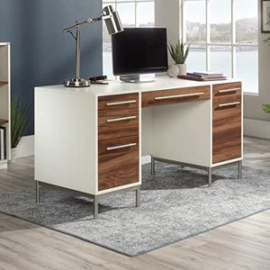 Sauder® Vista Key 60"W Executive Desk, Pearl Oak/Blaze Acacia