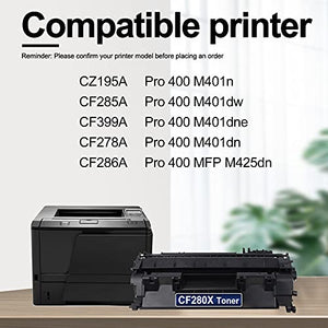 Compatible 3 Black 80X CF280X Toner Cartridge Replacement for HP CF280X Pro 400 M401n(CZ195A) M401dw(CF285A) M401dne(CF399A) M401dn(CF278A) MFP M425dn(CF286A) Printer Toner, 6900 Page High Yield