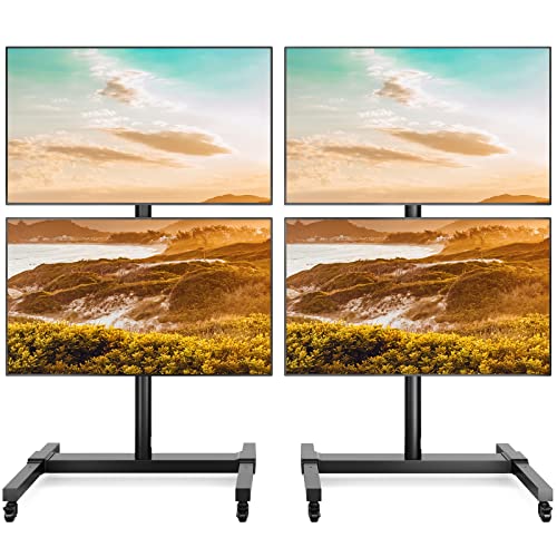 5Rcom Rolling TV Cart for 32-55 Inch TVs with Laptop Shelf, Height Adjustable - Holds Up to 132 lbs