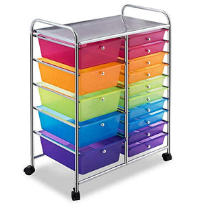 Walomes 15 Drawer Rolling Storage Cart Organizer - New!