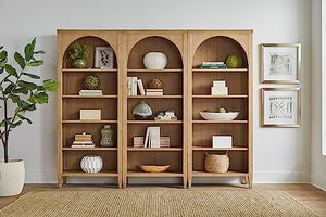 Martin Furniture Modern Wood Open Bookcase Wall, Light Brown