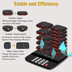 Retekess TD183 Restaurant Pager System, Wireless Paging System, 2624ft Range, 20h Standby, 20 Coaster Pagers