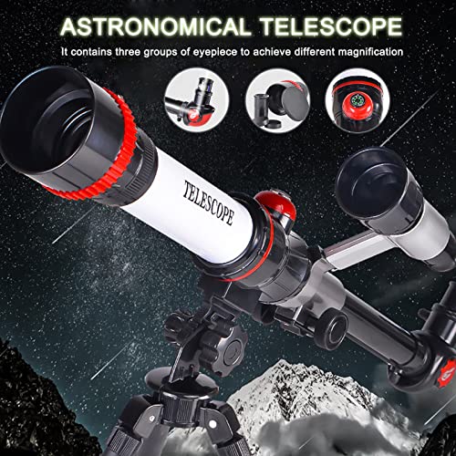 KSEMOTI Astronomical Telescope for Kids & Beginners, 60mm Professional Stargazing Optical Lens High-Definition Magnification Telescope Science Kit Toys with Tripod and 20/30/40x Eyepieces