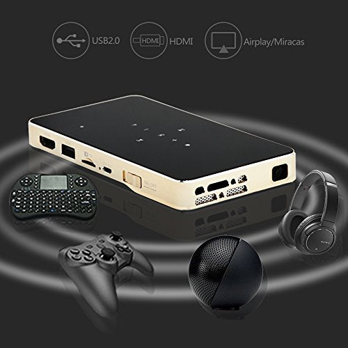 iCODIS G1 Mini Projector, DLP Support Full HD 1080P, HDMI & WiFi Wireless Connectivity, Portable Size & 120" Display, 30,000 Hour LED, Pico Video Projector(Black)