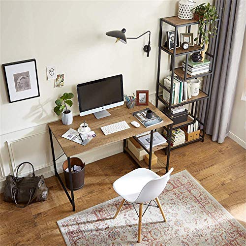 LINSY HOME 47 Inch Computer Desk, Writing Laptop Table for Work Study with Shelf, LS209V1-A