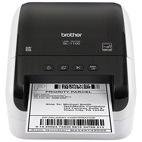 Brother QL-1100 Wide Format, Postage and Barcode Professional Thermal Label Printer, Black