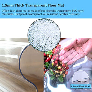 ALASSE Transparent Plastic Carpet Protector - 1.5mm Height, Scratch Resistant, Heavy Duty Cover (Size: 130x8')