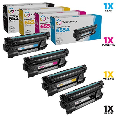 LD Compatible Toner Cartridge Replacements for HP 655A (Black, Cyan, Magenta, Yellow, 4-Pack)