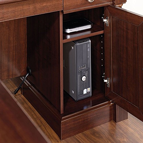 Sauder Office Furniture Palladia Collection Cherry Finish L-Shaped Desk with Right Return