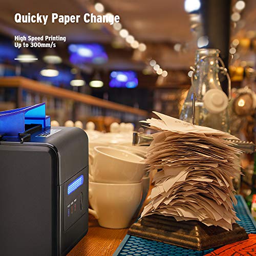 MUNBYN POS Printer, 3.1" POS Receipt Printer 80mm Thermal Receipt Printer, Sound Alarm, Kitchen Printer with Auto Cutter, USB Serial Ethernet Support ESC/POS, Windows Desktop POS Bill Tickets Printer