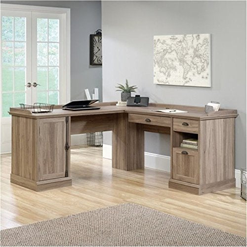 Bowery Hill L-Shaped Desk in Salt Oak