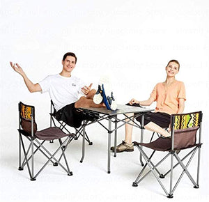 HAENJA Folding Conference Chair Set - Portable Outdoor Camping Table Chairs (4-Pack)