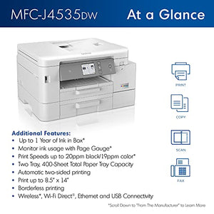 Brother MFC-J4535DW INKvestment Tank All-in-One Color Inkjet Printer with NFC, Duplex and Wireless Printing Plus Up to 1-Year of Ink in-Box