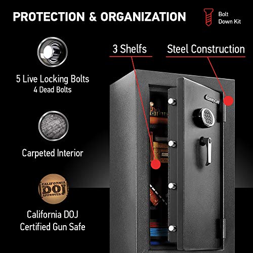 SentrySafe EF4738E Fireproof Waterproof Safe with Digital Keypad, 4.71 Cubic Feet , Black