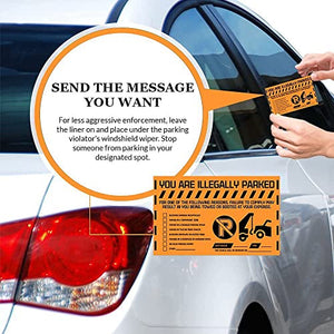 MESS Parking Violation Stickers Hard to Remove - 1000 Multi-Reason Tow Warnings No Parking Stickers - Bad Parking Stickers, Super Sticky Towing Tags for Parked Cars and Trucks - 8x5 in., Orange