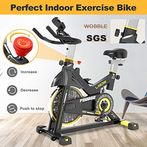pooboo Indoor Cycling Bike, Belt Drive Indoor Exercise Bike,Stationary Bike LCD Display for Home Cardio Workout Bike Training