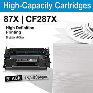 87X | CF287X 6 Pack Black Compatible Toner Cartridge Replacement for HP Enterprise M506dn MFP M527dn Flow MFP M527z Pro M501dn Printer Ink Cartridge (18,300 Pages Per Toner High Yield)