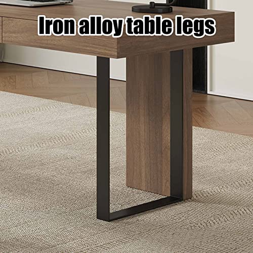 Office Desk and Chair Set, Home Wooden Computer Desk with Drawers, Modern Personal Writing Desk (160x60x76cm)