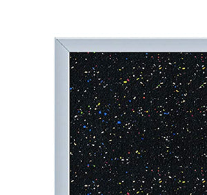 Ghent 48.5" x 96.5" Aluminum Frame Recycled Rubber Bulletin Board, Confetti, Made in the USA